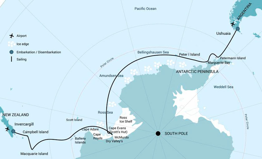  Semi-Circunnavegación a la Antártida: Hacia el Mar de Ross