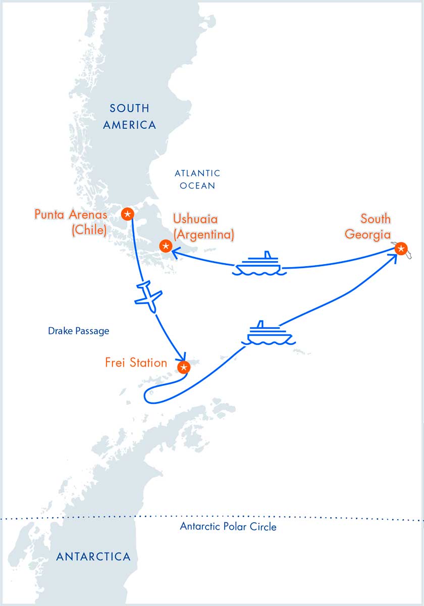  Aero-Crucero Antártida & Georgia del Sur en el M/V Magellan Explorer