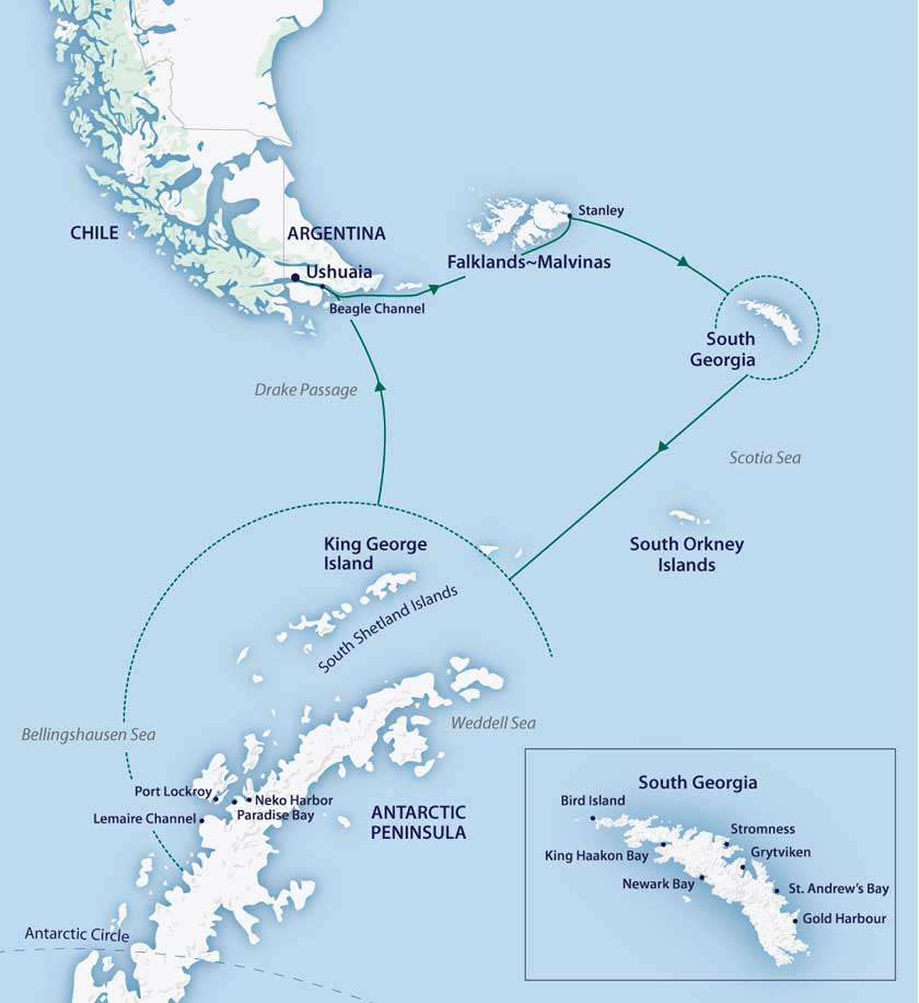  Odisea Antártica & Georgia del Sur en el M/V Greg Mortimer