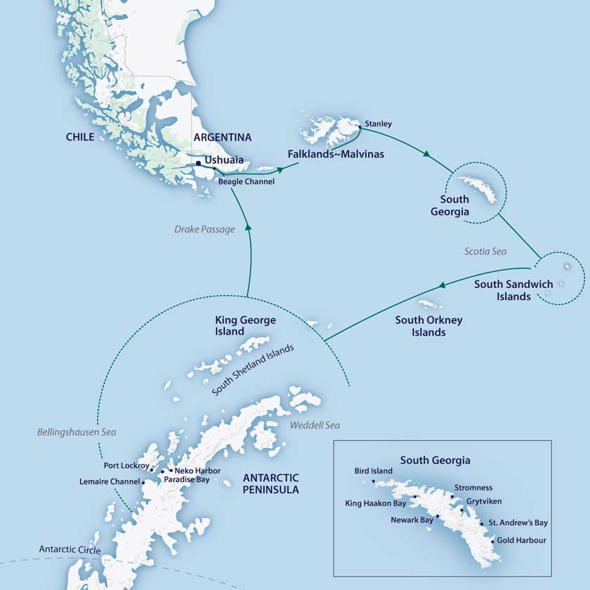  Odisea Antártica & Islas Georgia del Sur y Sandwich del Sur en el M/V Sylvia Earle