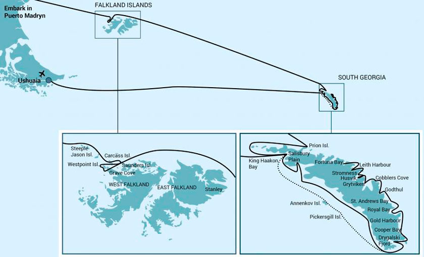  Islas Georgia del Sur & Malvinas en el M/V Janssonius